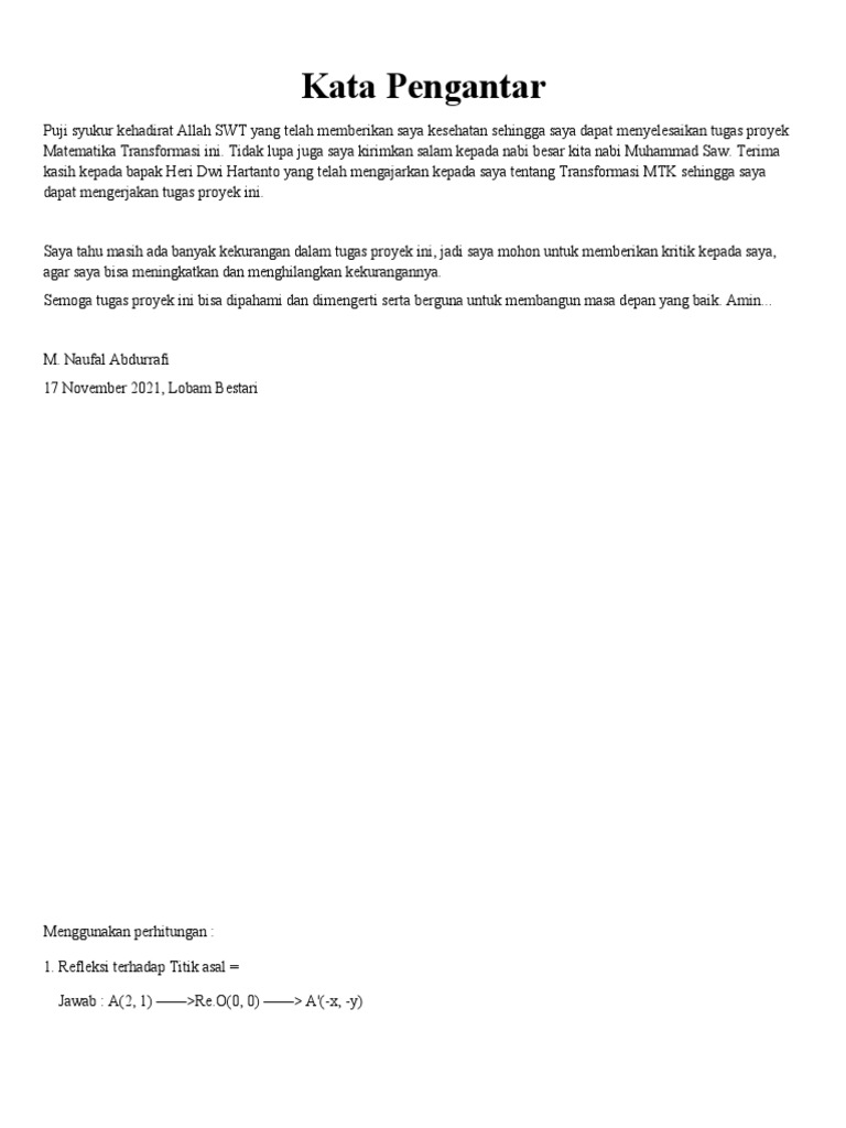 Tugas proyek transformasi update pdf
