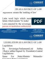 Legislation AS A SOURCE OF LAW