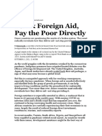 To Fix Foreign Aid, Pay The Poor Directly: Argument