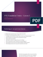 PTE Foundation Course - Lesson 2