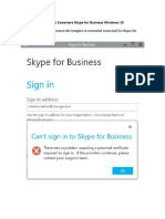 Probleme Conectare Skype For Business Windows 10
