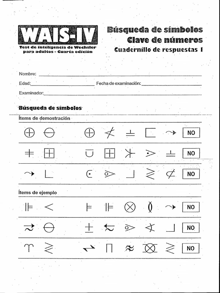 Busqueda de Simbolos y Claves WAIS IV PDF