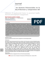 Influencia de Los Factores Psicosociales en La Salud Percibida, El Burnout y Compromiso Del Personal