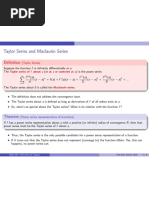 Taylor Series and Maclaurin Series: Theorem