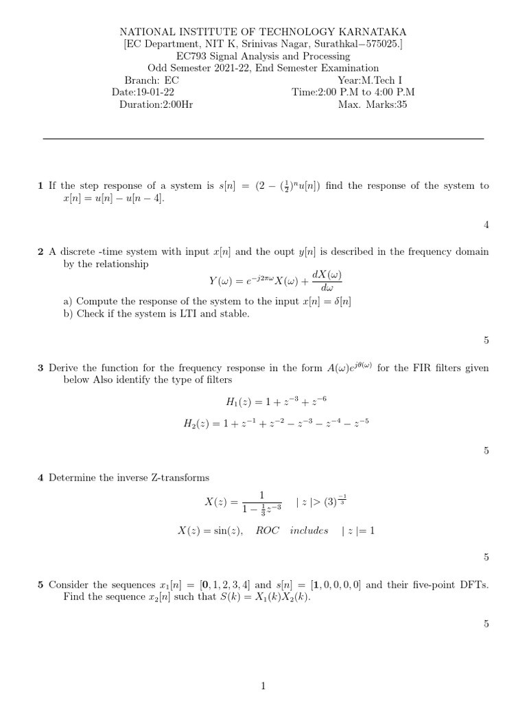 Signal Analysis 2022 | PDF | Digital Signal Processing | Electronics