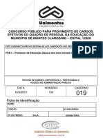 Concurso Público para Provimento de Cargos Efetivos Do Quadro de Pessoal Da Educação Do Município de Montes Claros/Mg - Edital 12009