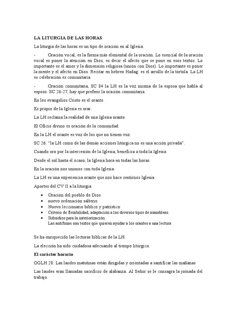 La Liturgia de Las Horas PDF Oración Salmos