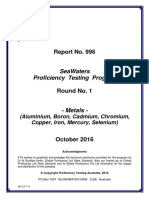 Report No. 996: Seawaters Proficiency Testing Program