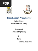 Report About Proxy Server: Student Name: Antonios Mounir Fahmy