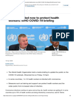 Ow To Protect Health Workers Now: WHOCOVID-19 Briefing. World Economic Forum