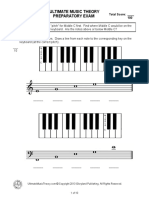 Ultimate Music Theory Preparatory Exam: Total Score: - 100