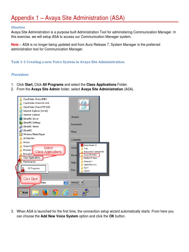 Appendix 1 - Using Avaya Site Administration (ASA) | PDF | Command Line