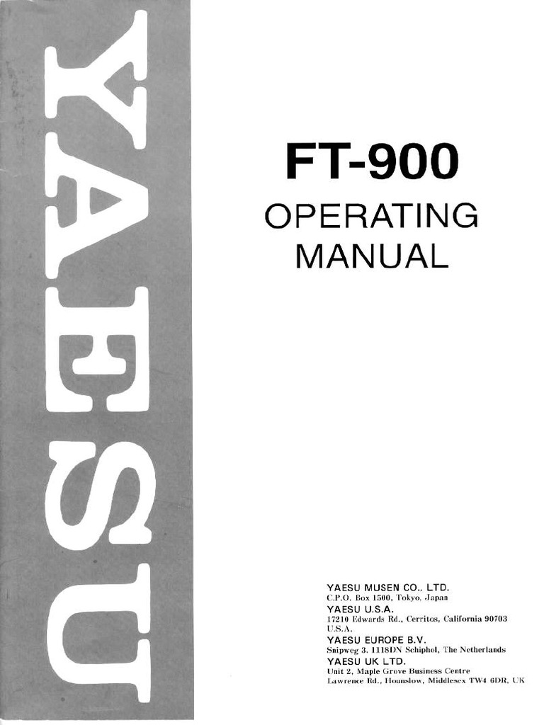FT 900 Manual | PDF