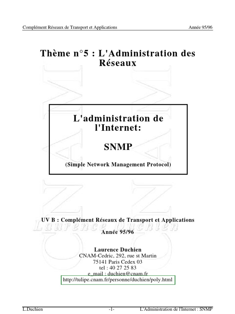Administration des Réseaux : SNMP | PDF | Affaires | Ordinateurs