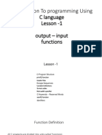 Introduction To Programming Using C Language Lesson - 1 Output - Input Functions