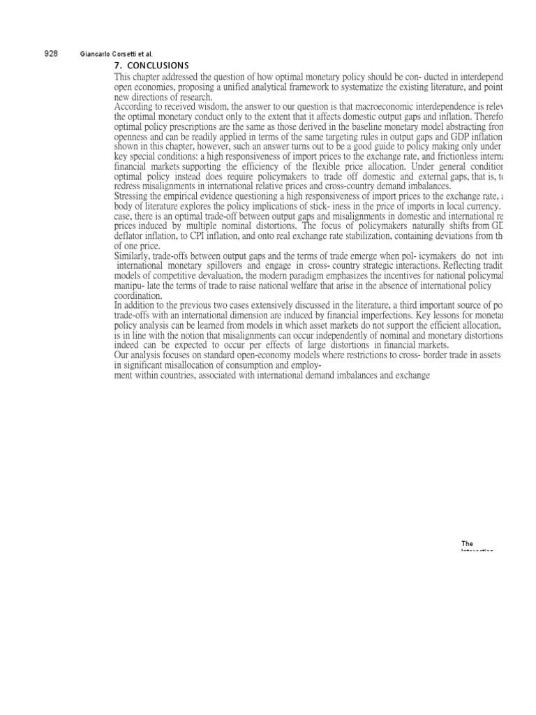Optimal Monetary Policy in Open Economies | PDF | Monetary Policy ...