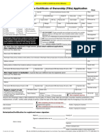 Vehicle Certificate of Ownership (Title) Application