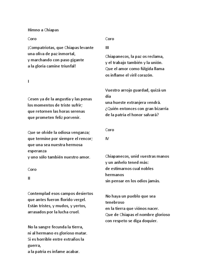 Himno A Chiapas PDF