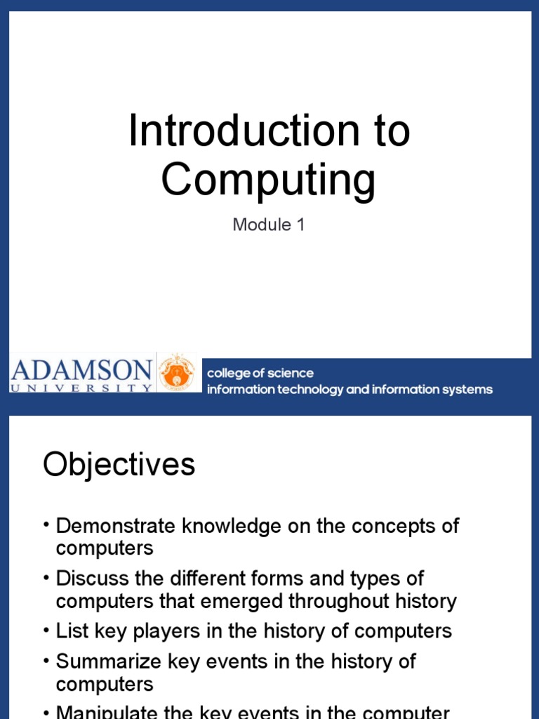 1 Introduction To Computing | PDF | Computing | Information Technology