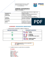 LERNING EXPERIENCE N° 29 GRADE 1°