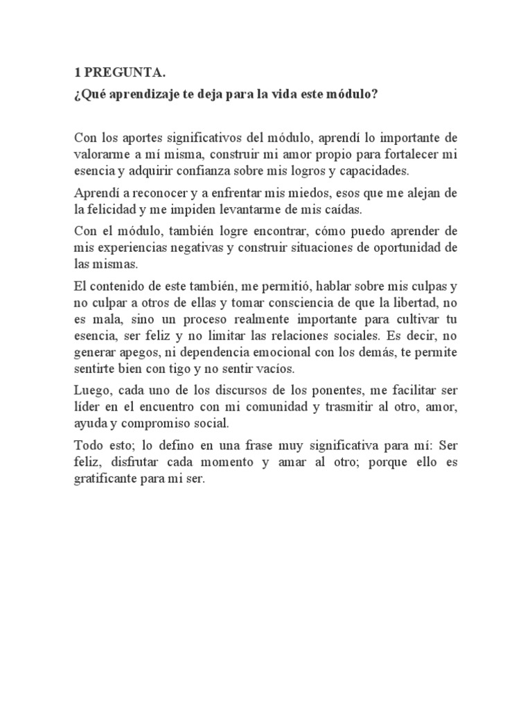 Evaluación | PDF | Crecimiento personal y profesional