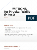 Assumptions For Kruskal-Wallis (H Test) : Group 5