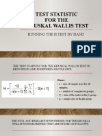 Test Statistic For The Kruskal Wallis Test