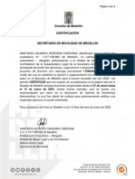 Decreto Pico y Placa 2022-1 Medelliín