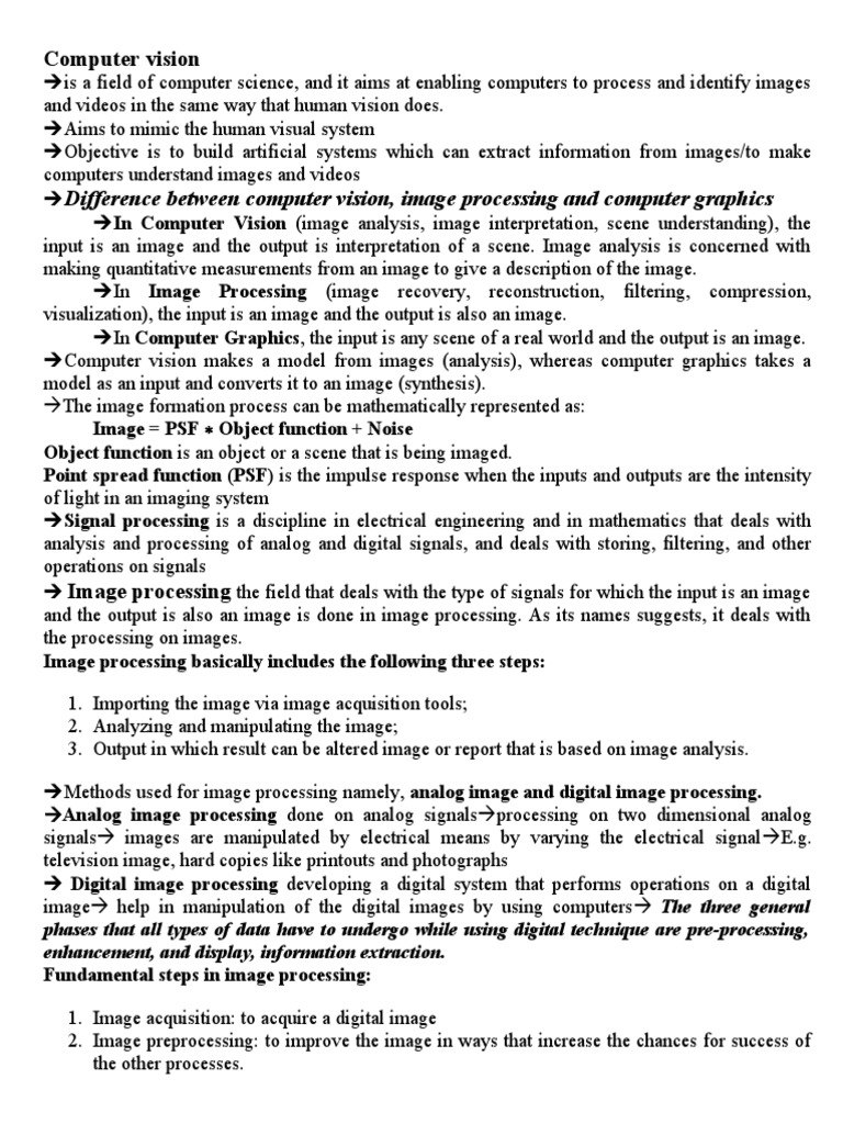 Difference Between Computer Vision, Image Processing and Computer ...