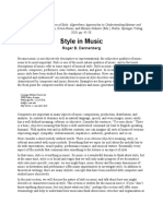 Style in Music Analysis