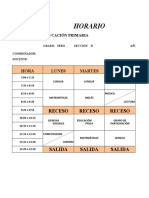 Horario 3ro B 2019-2020