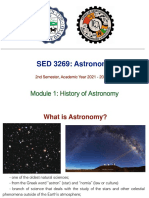 SED 3269 Module 1 - History of Astronomy