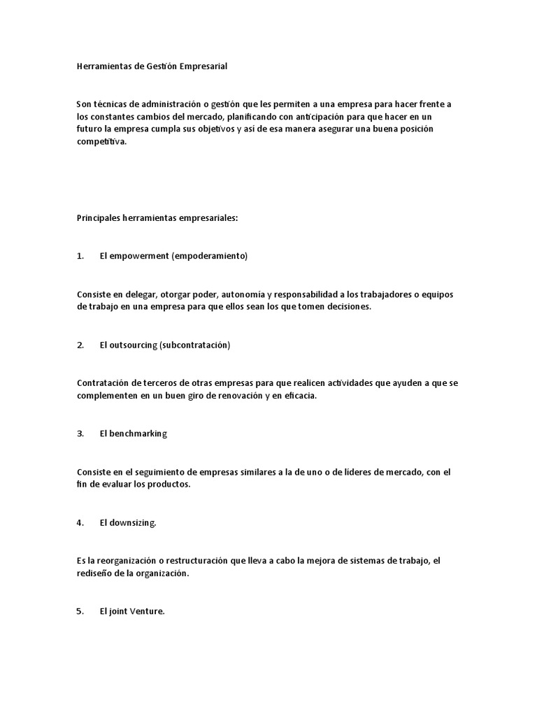 Herramientas de Gestión Empresarial PDF