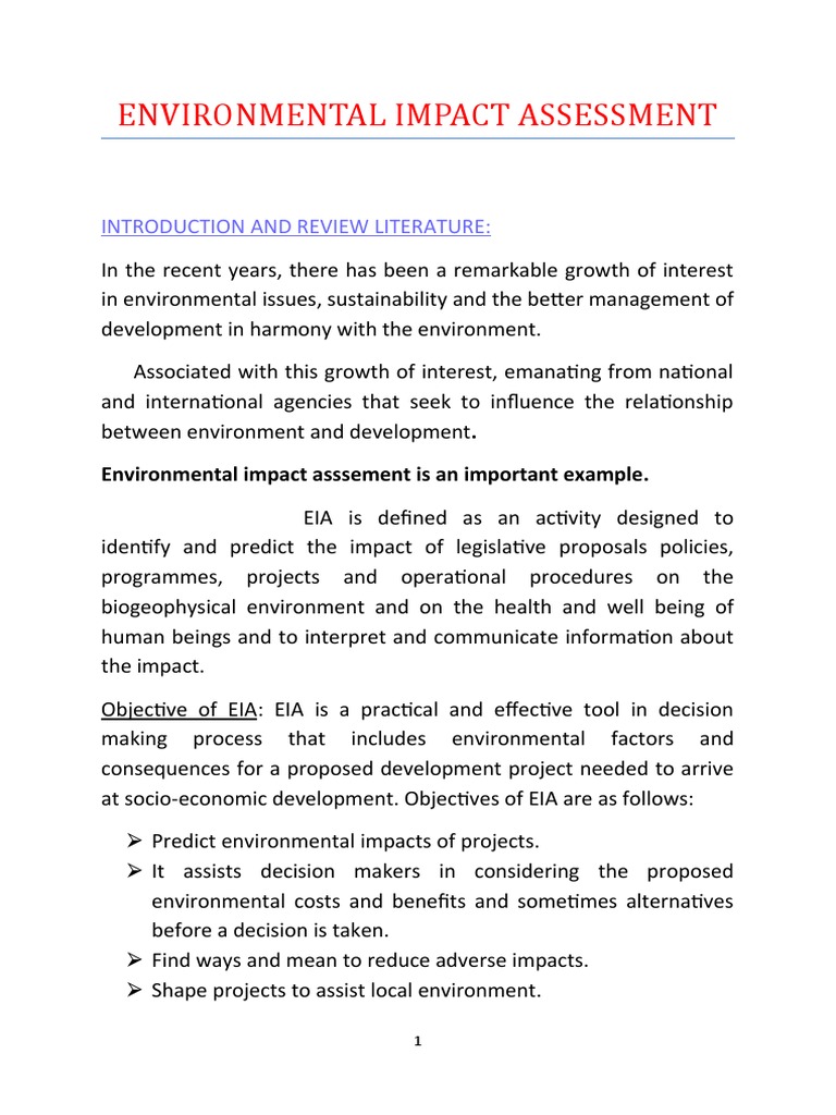 Environmental Impact Assessment PDF Environmental Impact Assessment