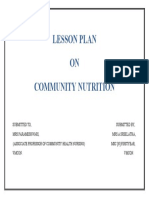 Lesson Plan ON Community Nutrition