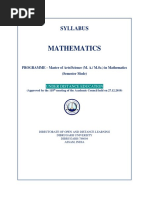 Syllabus Format PG Maths