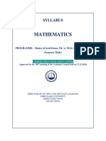 Syllabus Format PG Maths