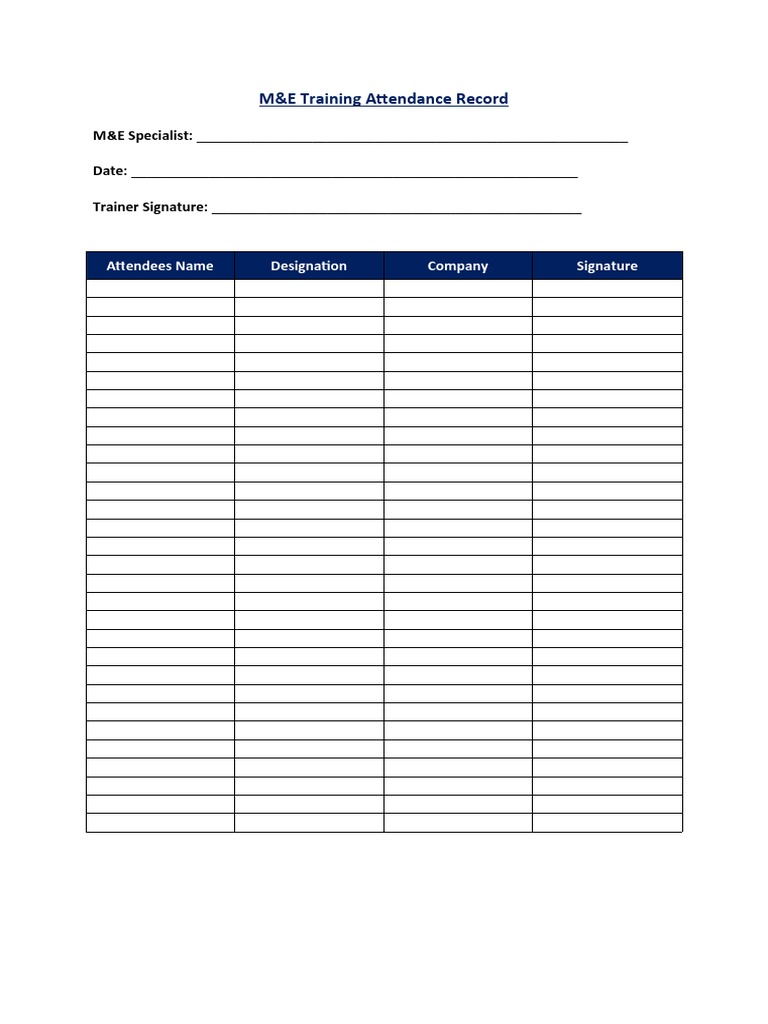 Training Attendance Record | PDF