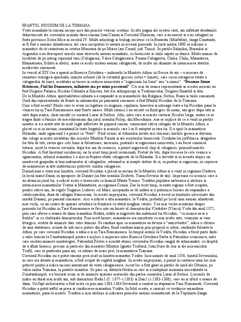 Sfantul Nicodim de La Tismana PDF