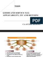 Presentation ON: Goods and Service Tax: Applicability, Itc and Returns