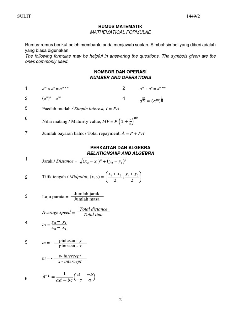 Essential Mathematical Formulae Guide | PDF | Geometry