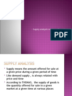 Supply Analysis and Law of Supply