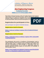 36th Indian Engineering Congress Online Technical Sessions 15-16 December 2021