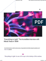"Everything Is Light" The Incredible Interview With Nikola Tesla in 1899 - ReikiDrops