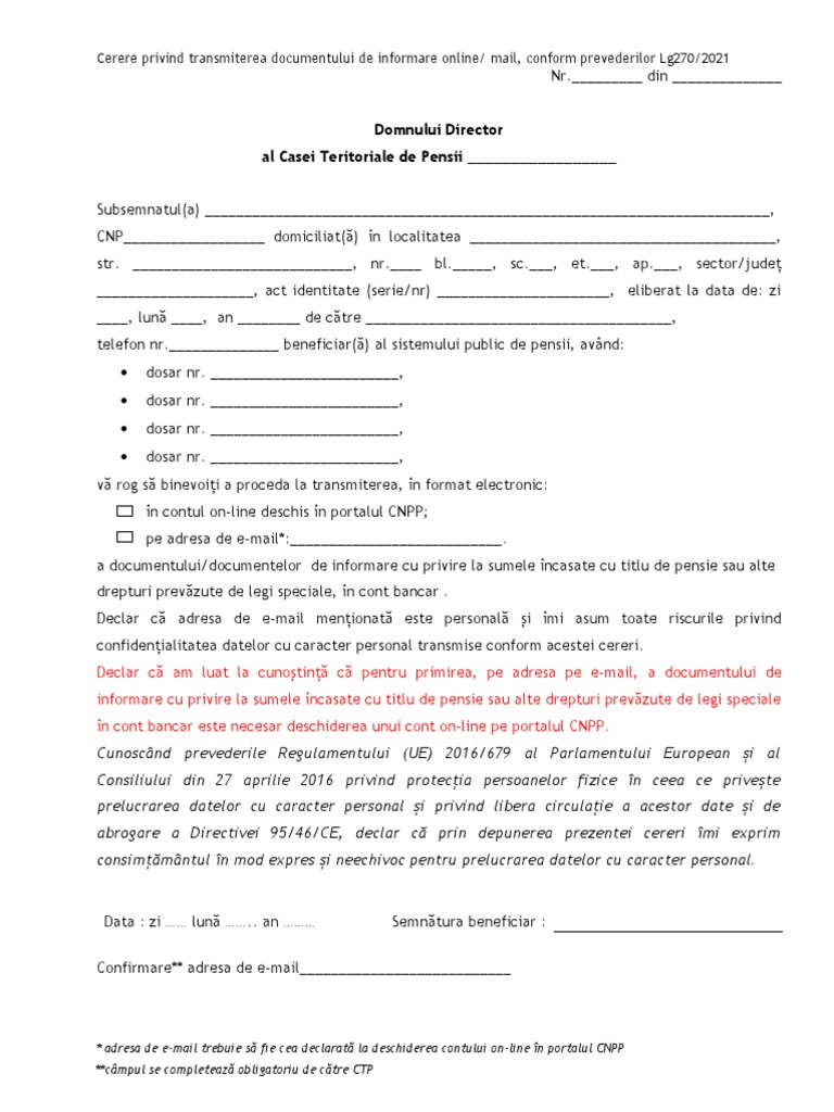 Model Cerere Document de Informare | PDF