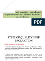 Agronomy of Seed Production and Agroclimatic Zones