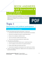 Government Politics Edexcel as Unit 1 Wo