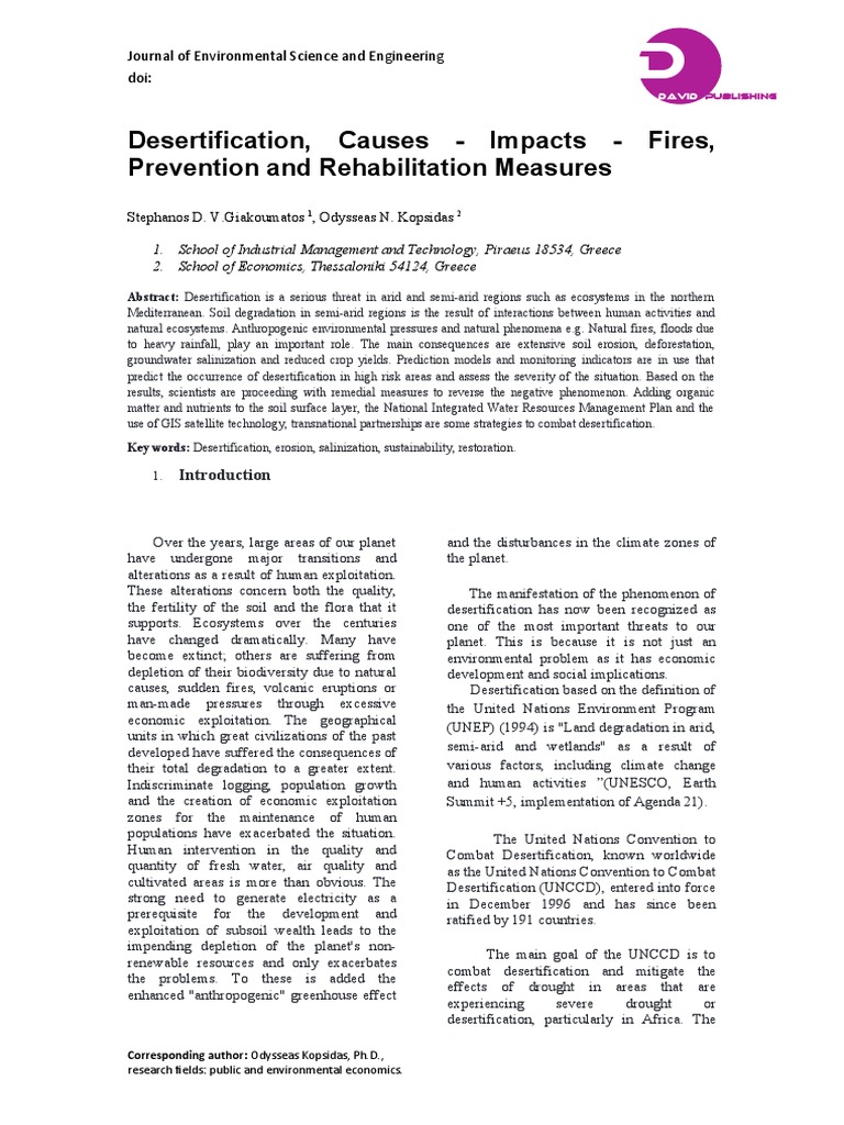 Causes and Impacts of Desertification | PDF | Soil | Sustainability