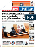 Diario Crónica Chillán de Chillán, Chile 01-02-2016 Sernageomin Confirma Mayor Actividad en Volcán y Amplía Zona de Exclusión.