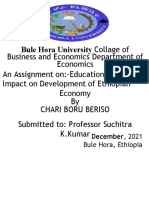 Chari Boru's Assigment 2 PPT Education and Its Impact On Development of Ethiopian Economy